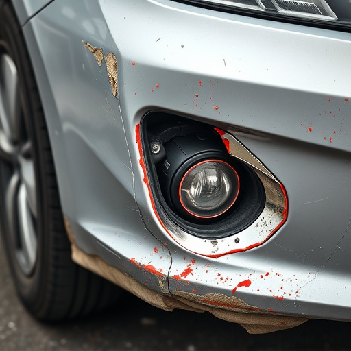 damaged car bumper