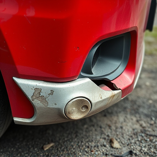 damaged car bumper