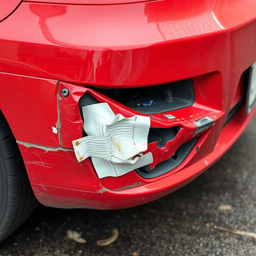 damaged car bumper