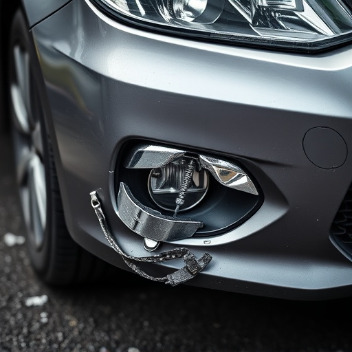 damaged car bumper