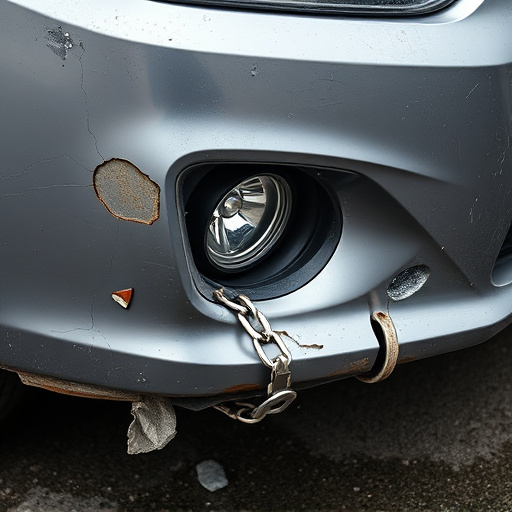 damaged car bumper