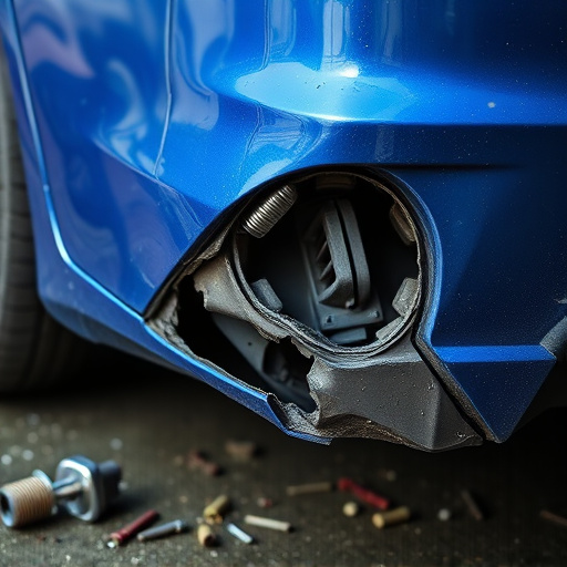 damaged car bumper