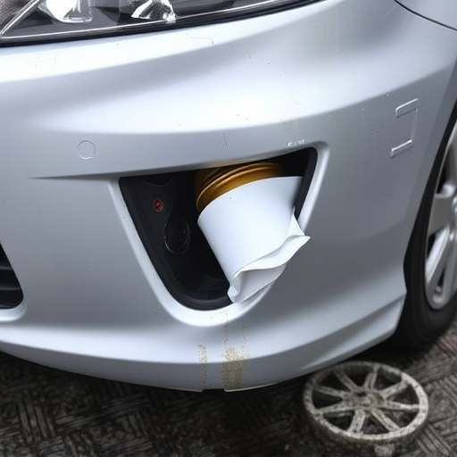 damaged car bumper