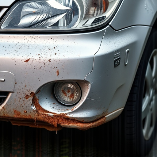 damaged car bumper