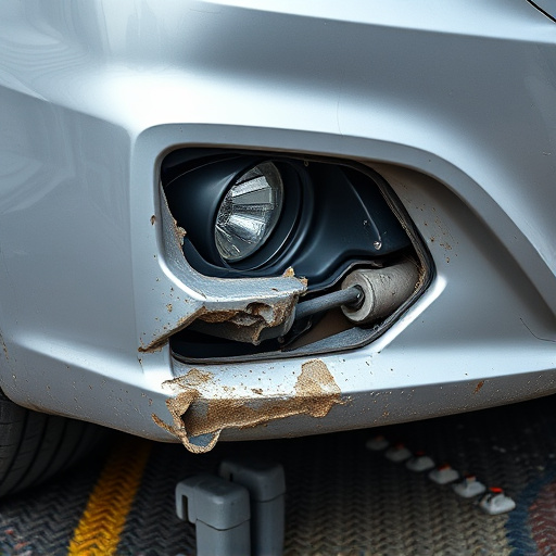 damaged car bumper