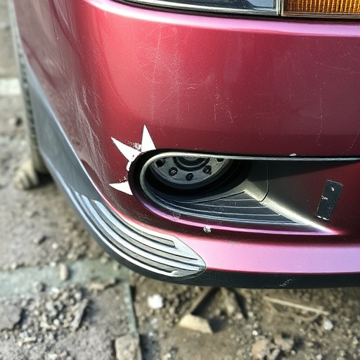 damaged car bumper