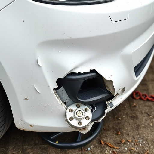 damaged car bumper