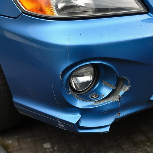 damaged car bumper