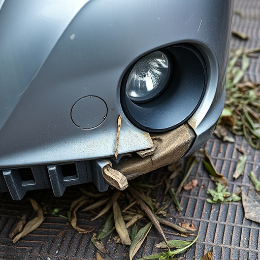 damaged car bumper