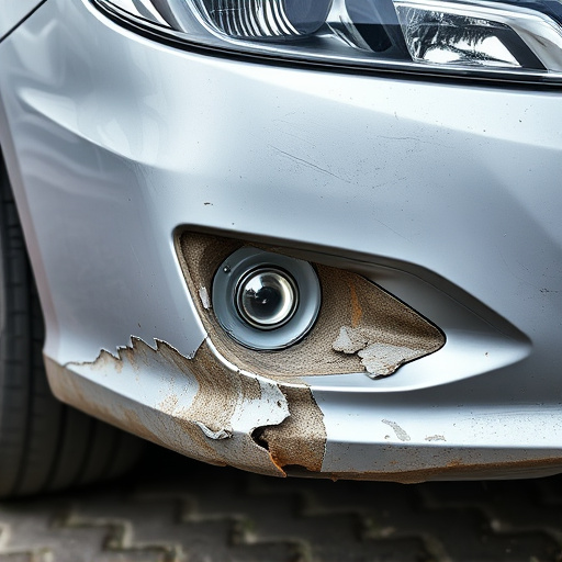 damaged car bumper