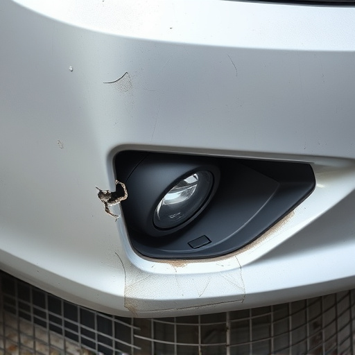 damaged car bumper