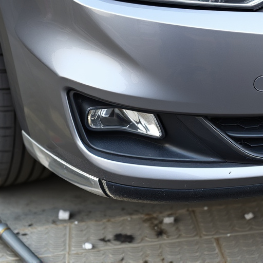 damaged car bumper