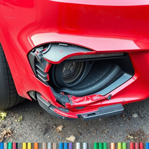 damaged car bumper