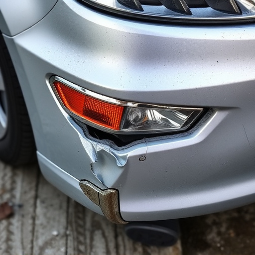 damaged car bumper