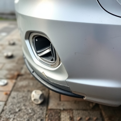 damaged car bumper