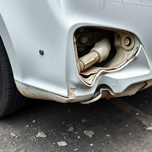 damaged car bumper