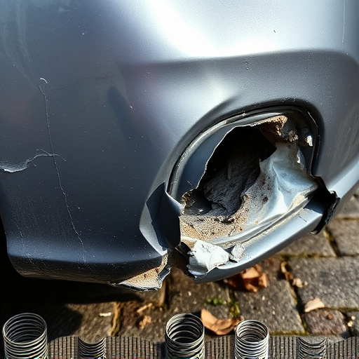 damaged car bumper