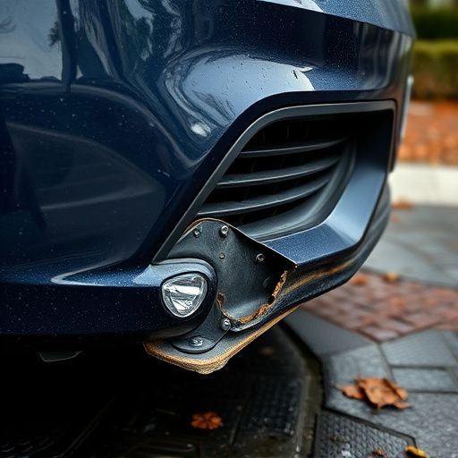 damaged car bumper
