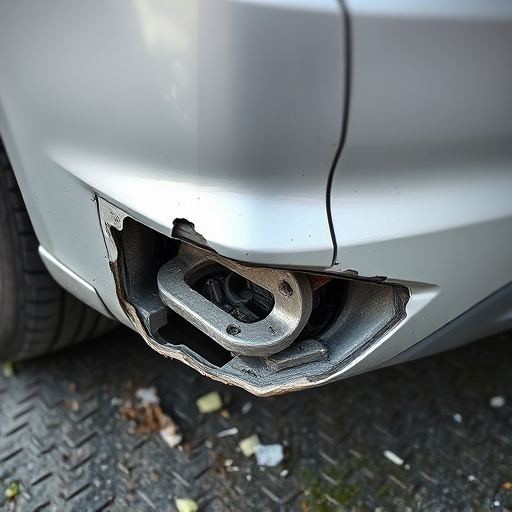 damaged car bumper