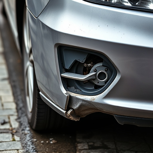 damaged car bumper