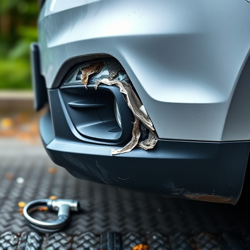 damaged car bumper