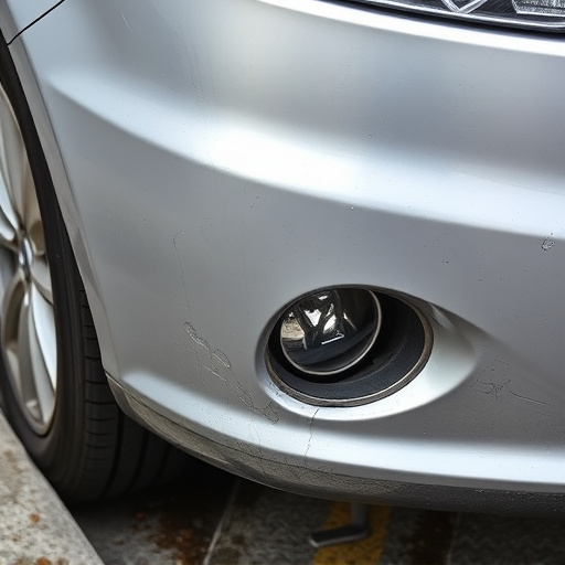 damaged car bumper
