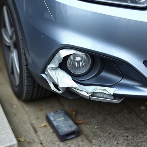 damaged car bumper