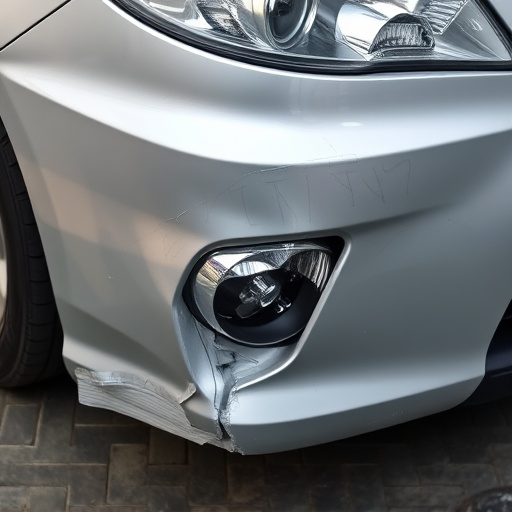 damaged car bumper