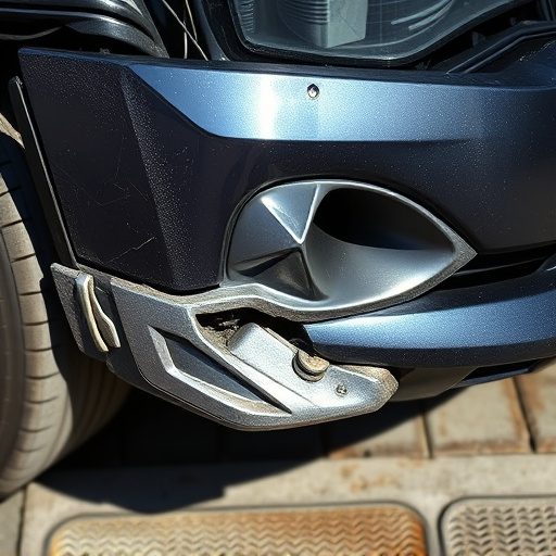 damaged car bumper