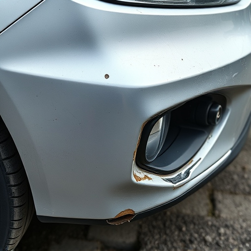 damaged car bumper