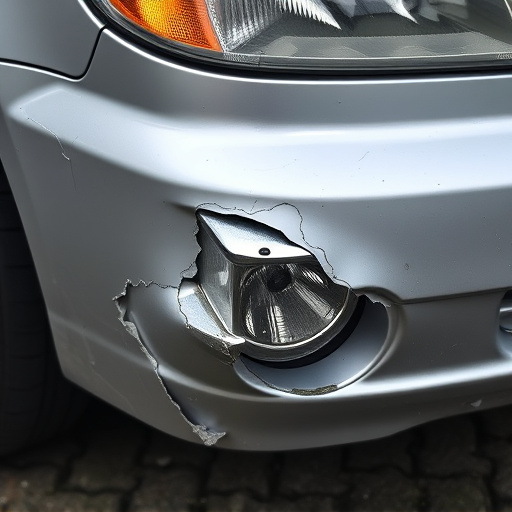damaged car bumper