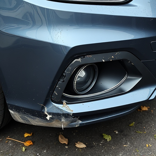 damaged car bumper