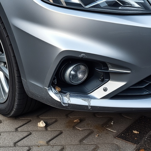 damaged car bumper