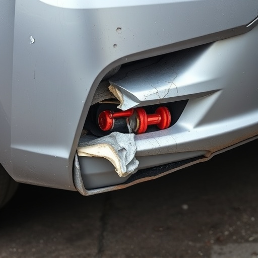 damaged car bumper