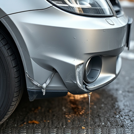 damaged car bumper
