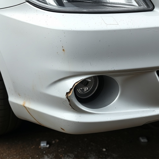 damaged car bumper
