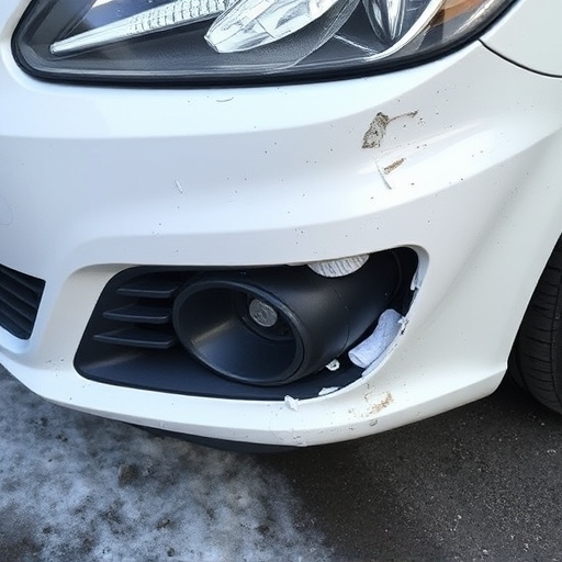 damaged car bumper