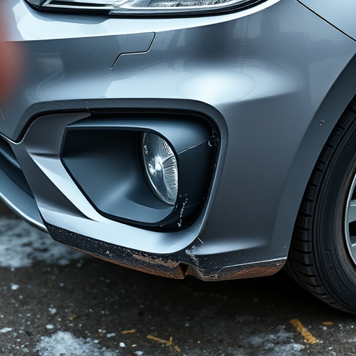 damaged car bumper