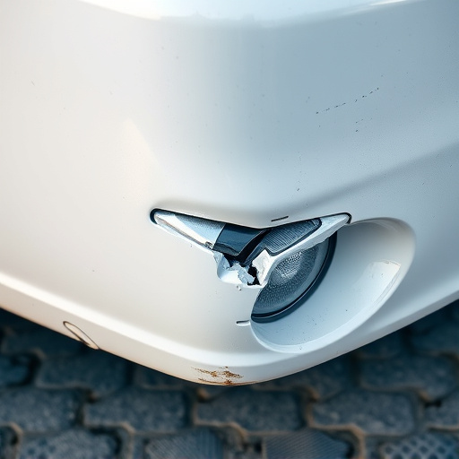 damaged car bumper