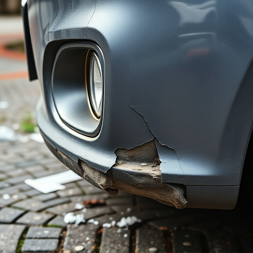 damaged car bumper