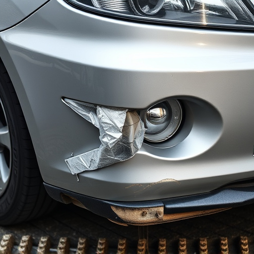damaged car bumper