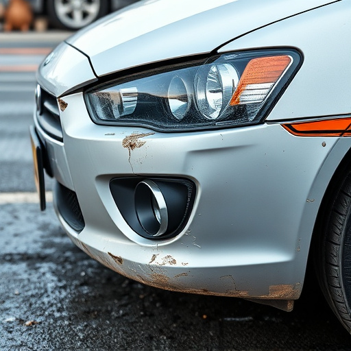 damaged car bumper