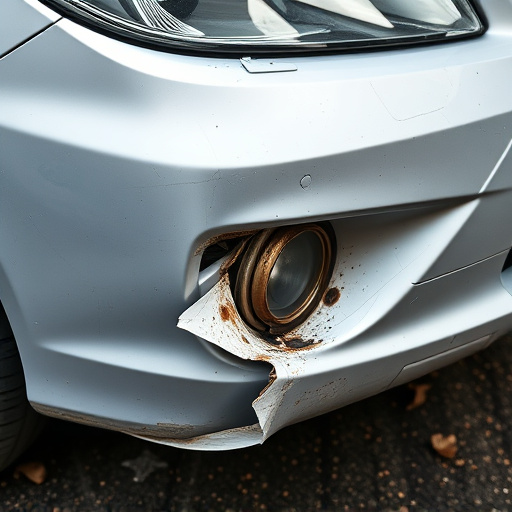 damaged car bumper