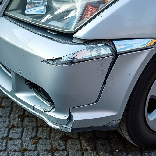 damaged car bumper