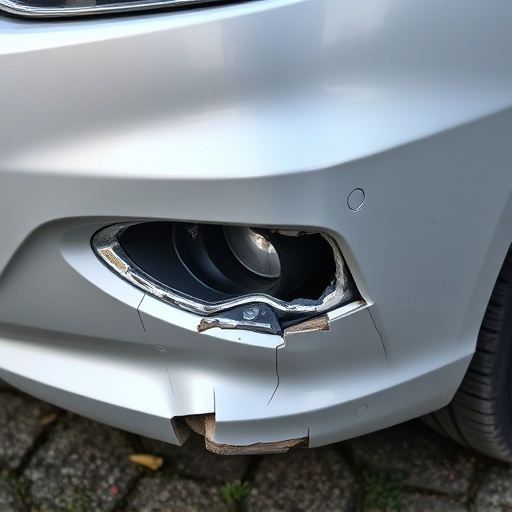damaged car bumper