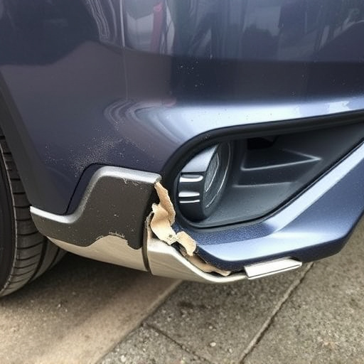 damaged car bumper