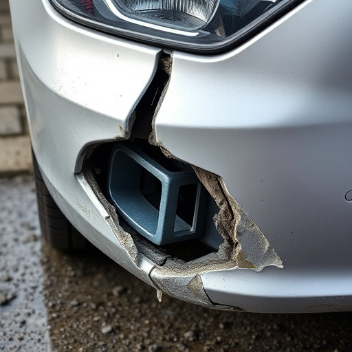 damaged car bumper