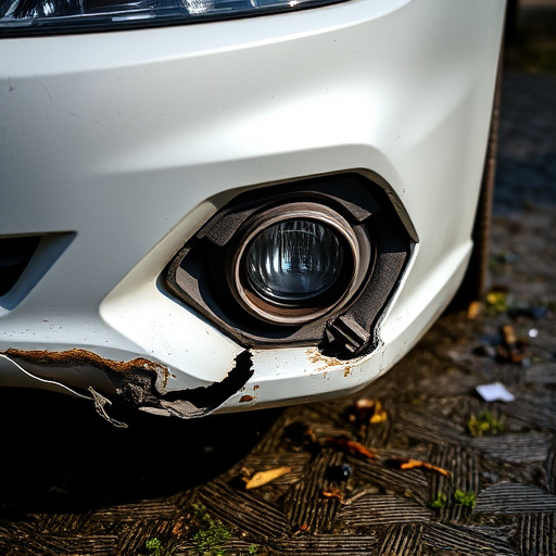 damaged car bumper