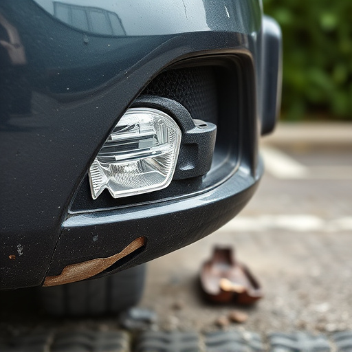 damaged car bumper
