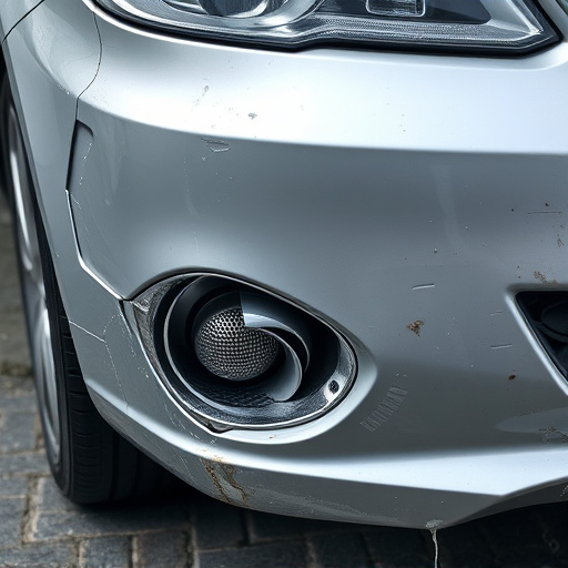 damaged car bumper